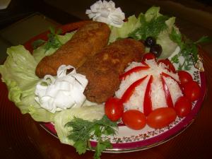 Котлеты по-киевски с рисом
